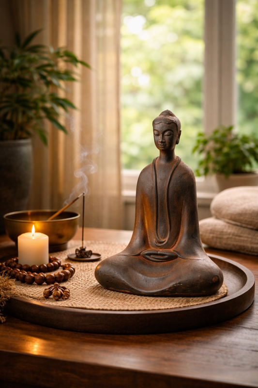 Zen Buddha statue for modern home decor – minimalist meditation sculpture bringing calm and balance to living spaces