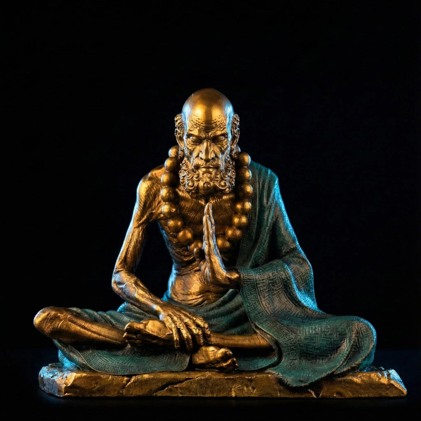 Silent Resolve Bodhidharma Sculpture – Exquisite Copper Zen Statue for Inner Strength