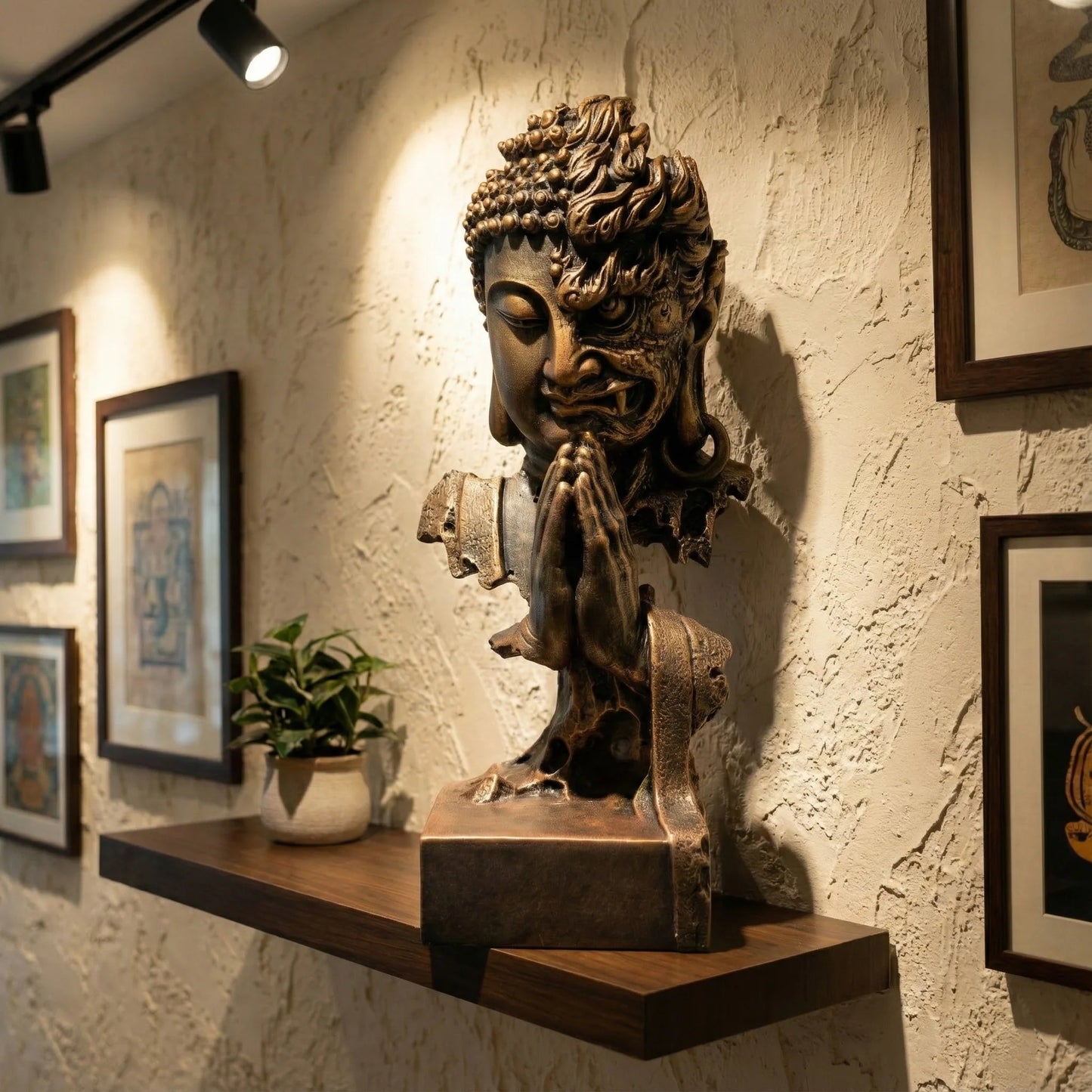 Harmony in Chaos Statue – Exquisite Dual-Faced Buddha Sculpture