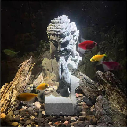 Harmony in Chaos: Dual-Faced Buddha Sculpture – Premium Sandstone Aquatic Zen Decor