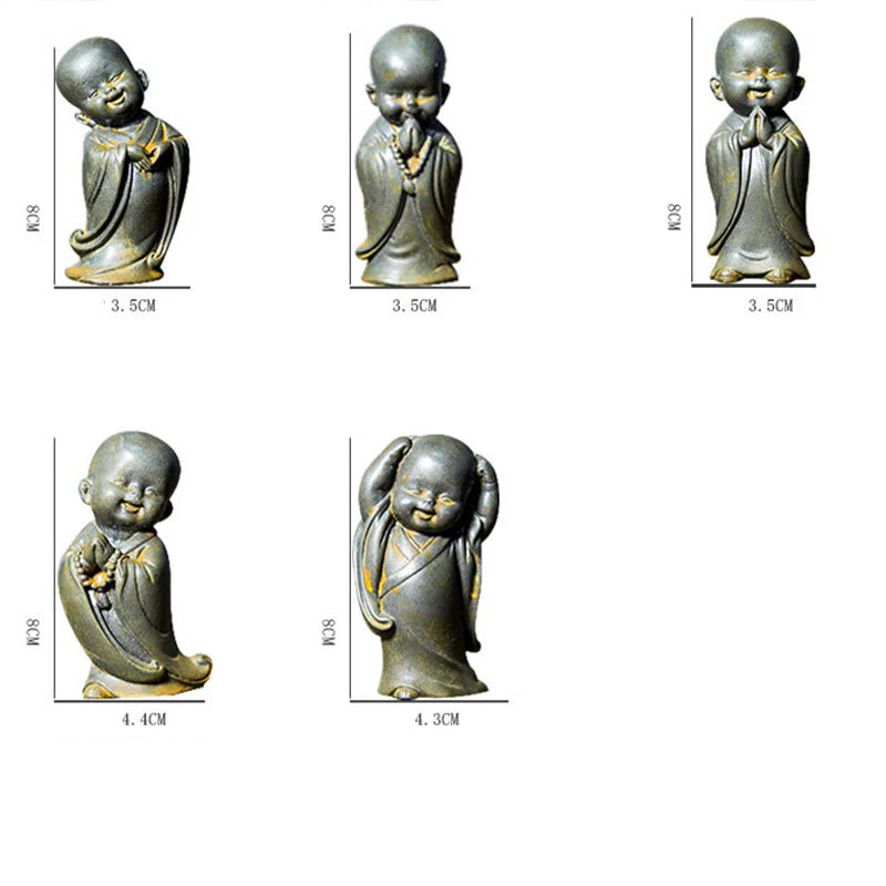 Small Meditating Monk Statue – Zen Desk Decoration for Mindful Living