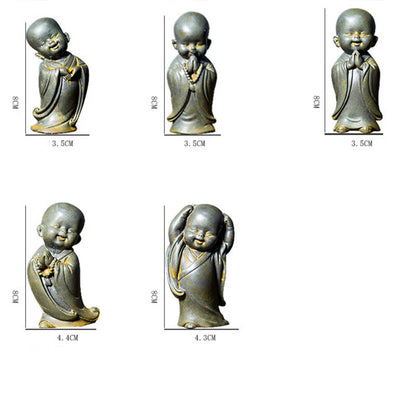 Small Meditating Monk Statue – Zen Desk Decoration for Mindful Living