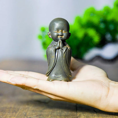 Small Meditating Monk Statue – Zen Desk Decoration for Mindful Living