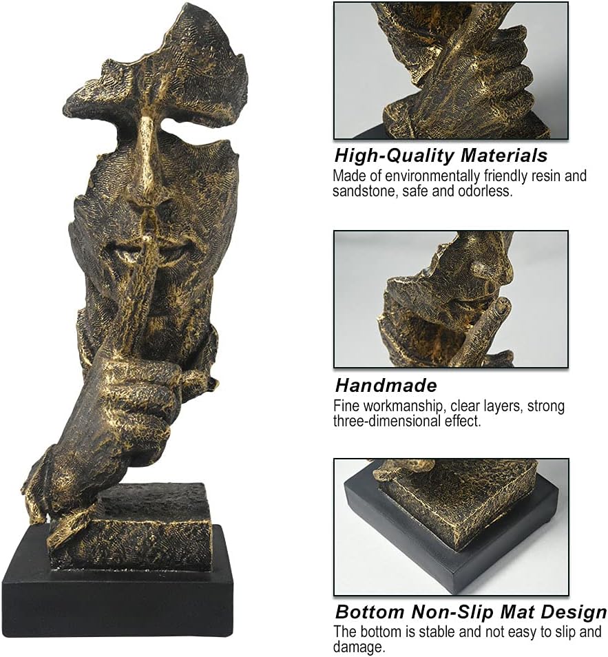 Modern Silence Is Gold — Zen Thinker Sculpture