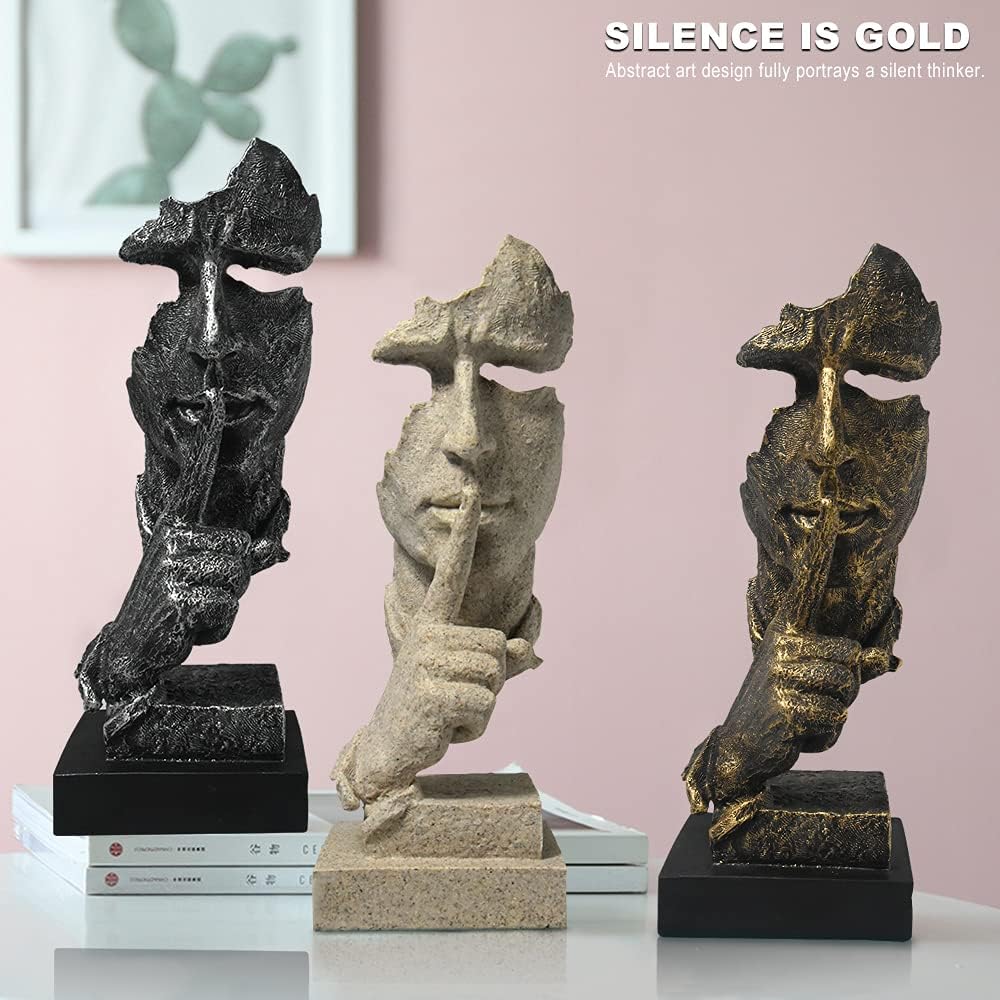 Modern Silence Is Gold — Zen Thinker Sculpture