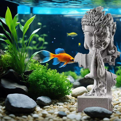 Harmony in Chaos: Dual-Faced Buddha Sculpture – Premium Sandstone Aquatic Zen Decor