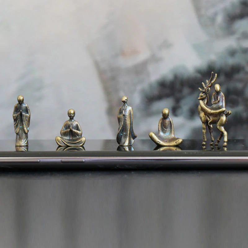 Mini Meditation Buddha Statue Set – Miniature Zen Figurines for Desk & Home
