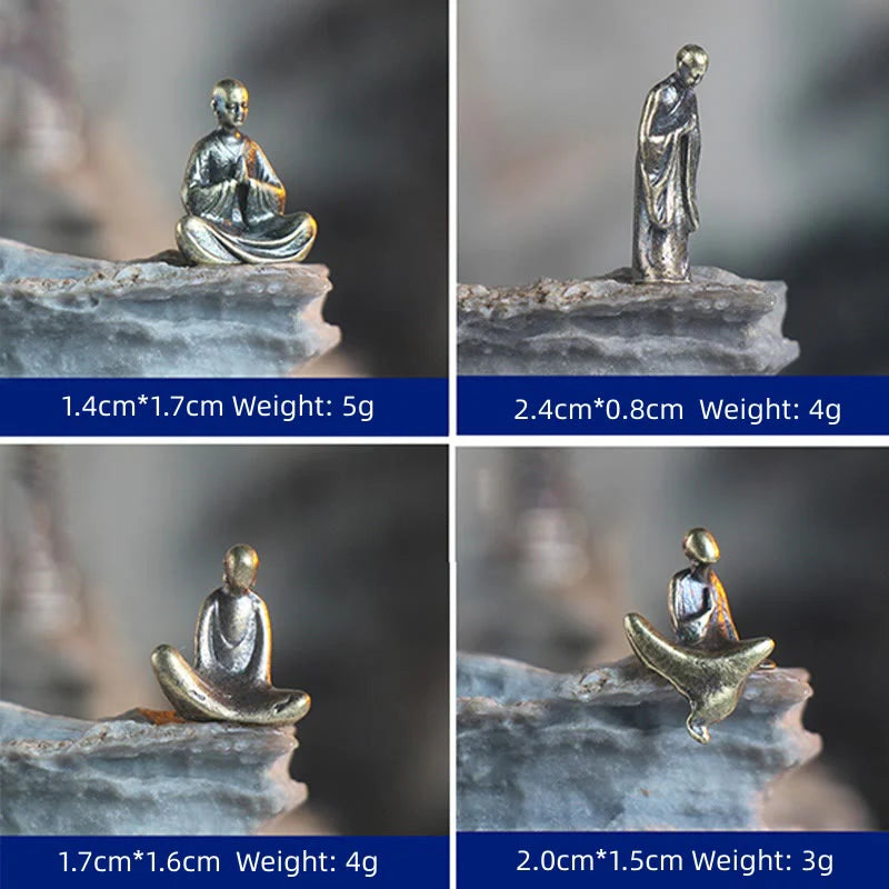 Mini Meditation Buddha Statue Set – Miniature Zen Figurines for Desk & Home