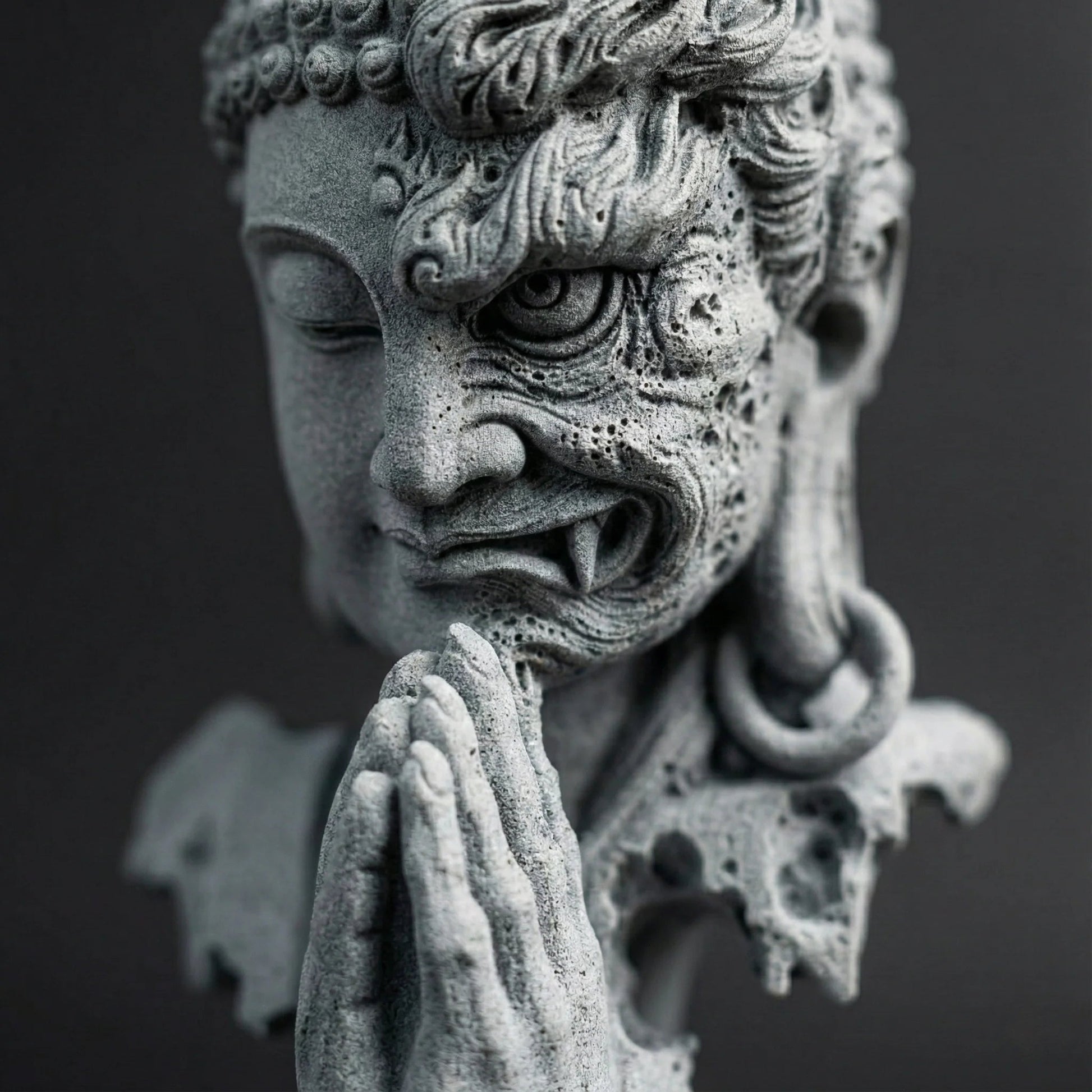 Zen Home Decor: Harmony in Chaos statue on a modern living room coffee table-3