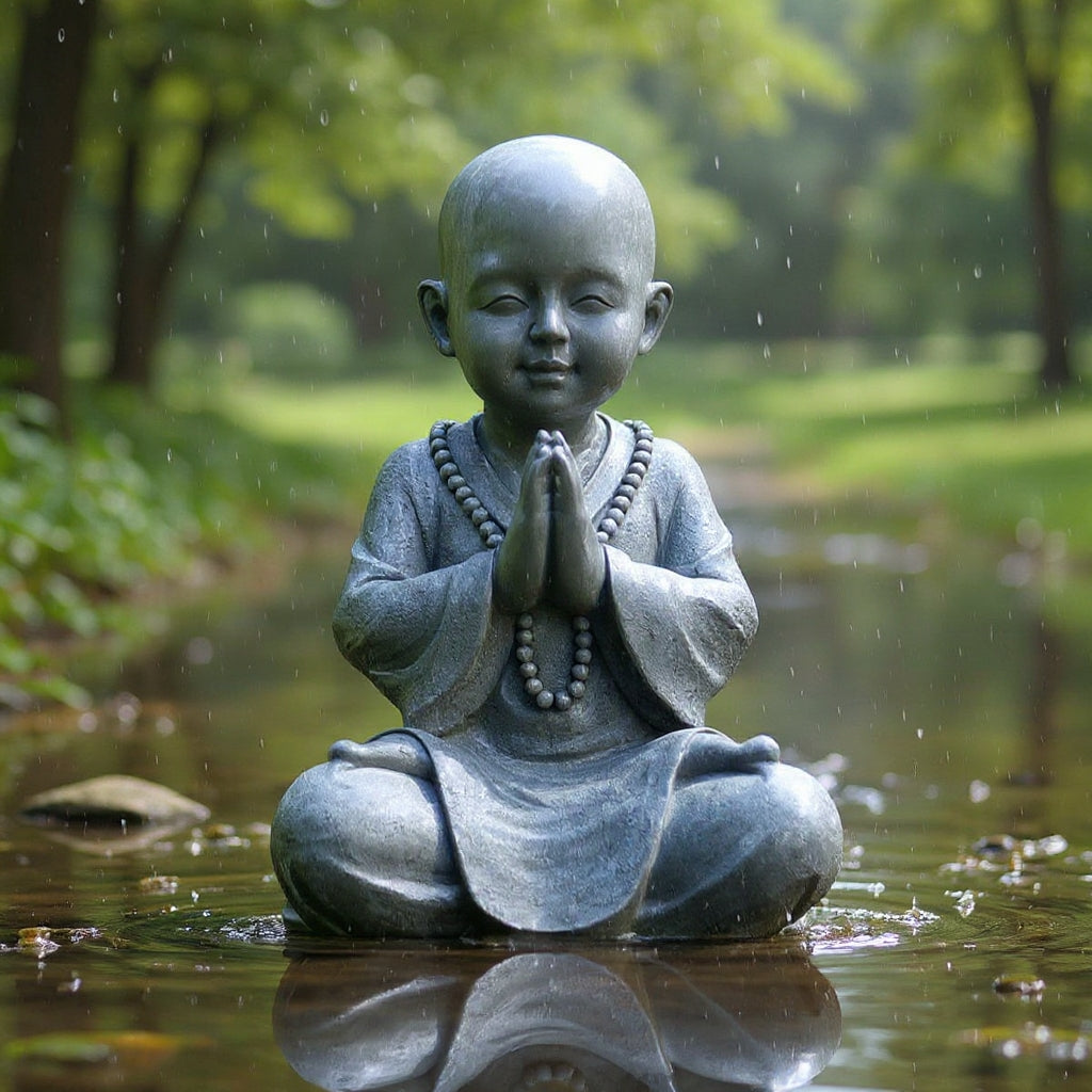 Baby Buddha meditation statue Zen desk decor for peaceful workspace
