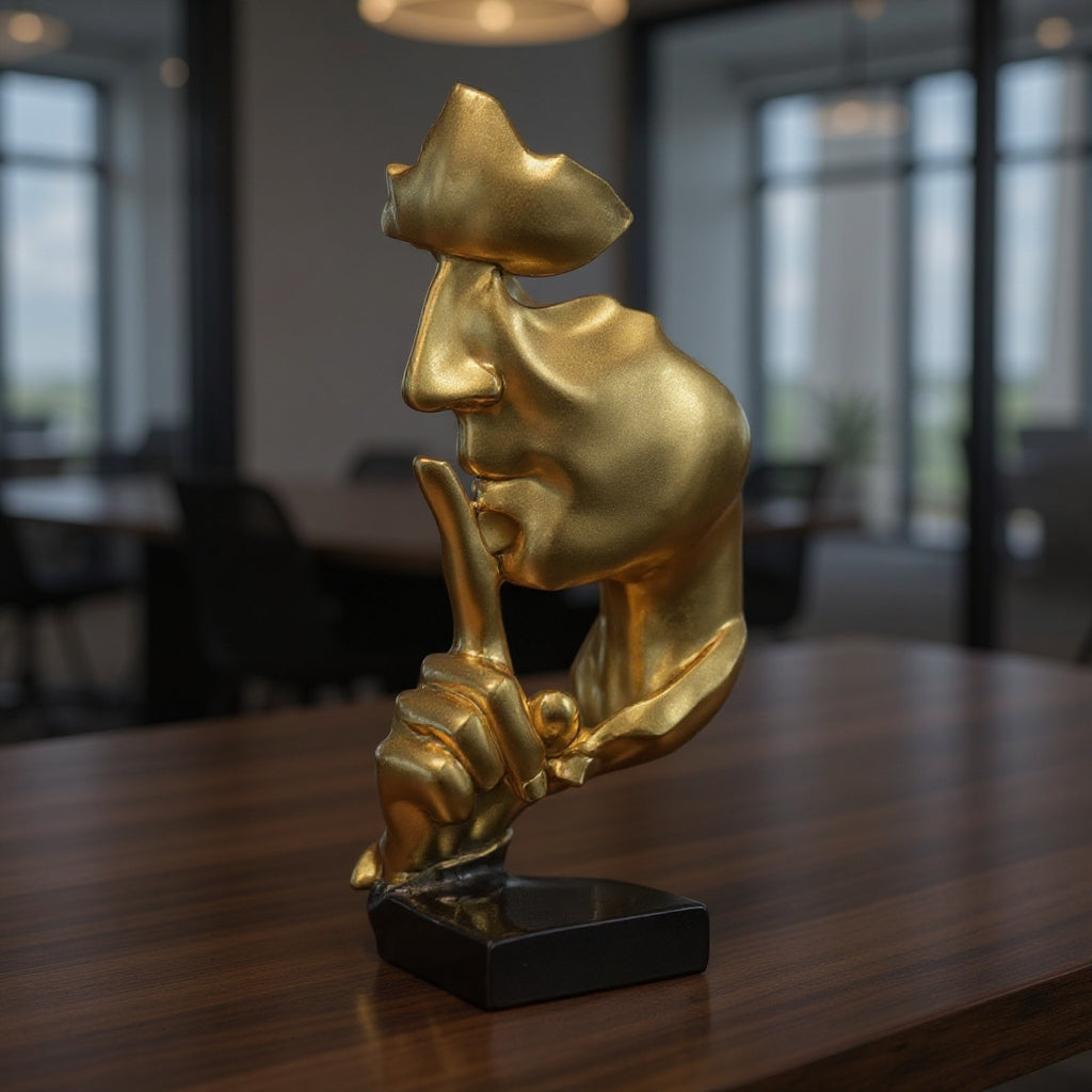 Minimalist thinker statue bookshelf decor modern Zen sculpture