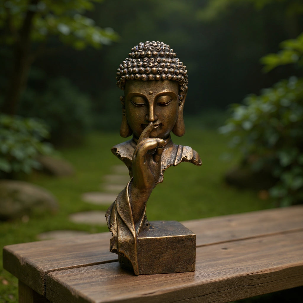 Modern Zen Buddha statue sandstone meditation sculpture-3