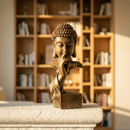 Modern Zen Buddha statue sandstone meditation sculpture-4