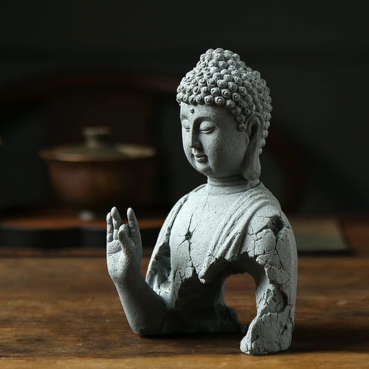 Zen Buddha meditation statue peaceful spiritual home decor sculpture
