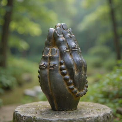 Zen Buddha Namaste statue modern living room meditation decor