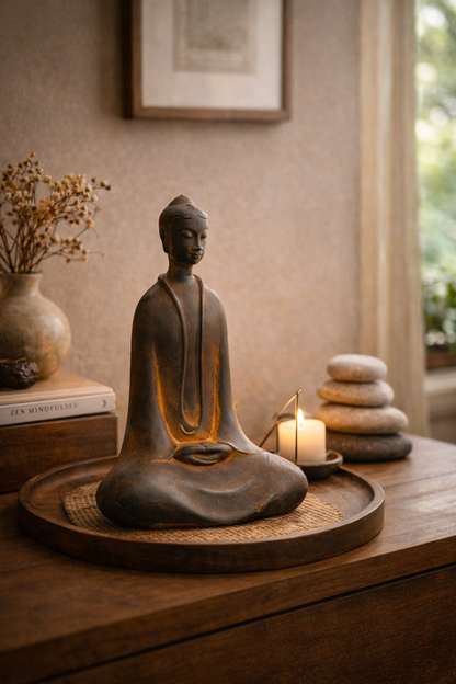 Zen Buddha statue for modern home decor – minimalist meditation sculpture bringing calm and balance to living spaces