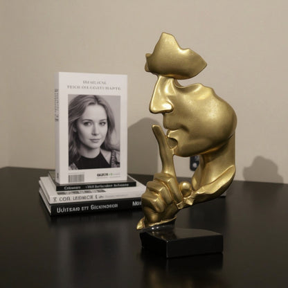 Zen thinker sculpture meditation desk decor for modern workspace