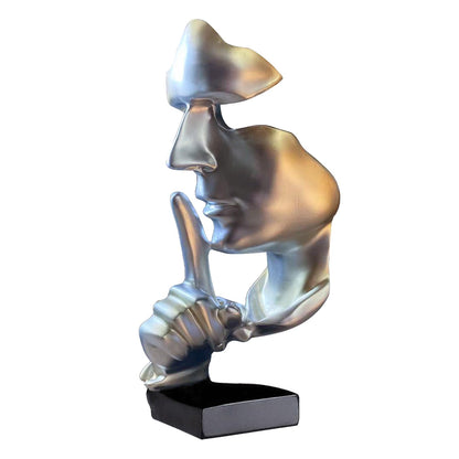 Close up detail of modern Zen thinker sculpture handcrafted resin statue